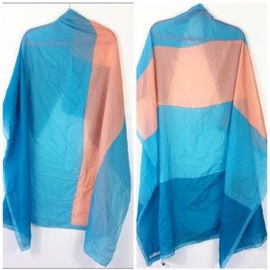 Carlos Falchi Blue Orange Stripe Scarf